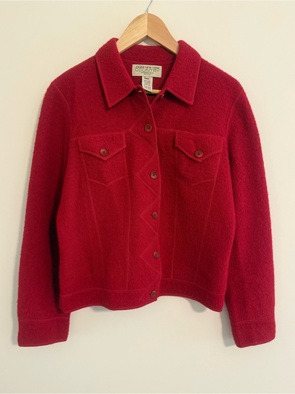 Vintage Jones New York Country Edition Red Wool Jacket